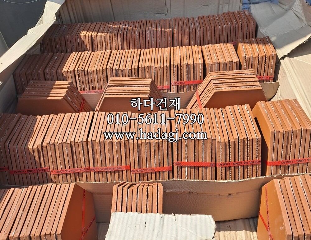 테라코타타일 육각타일 헥사곤 레드 외벽 바닥타일 겸용 / 하다건재 점토타일