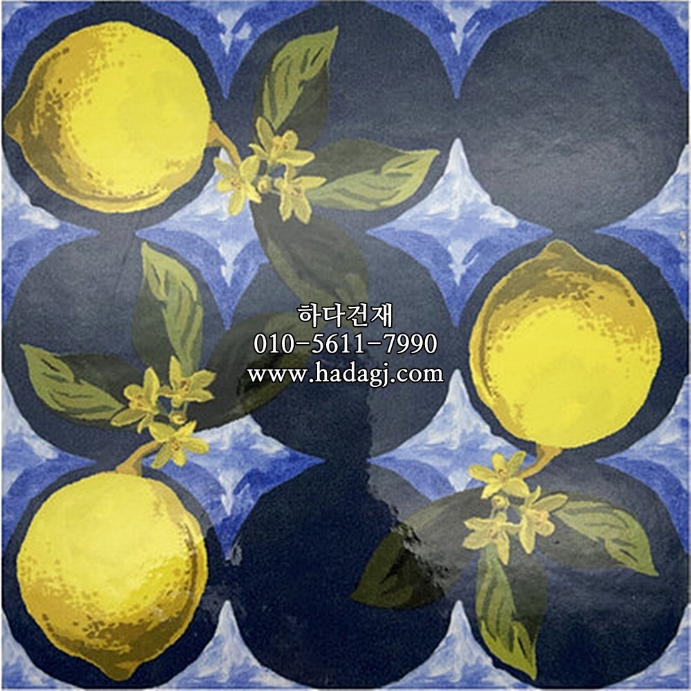 패턴 자기질타일 GIARDINO BLU LUC 200x200x10T / 하다건재