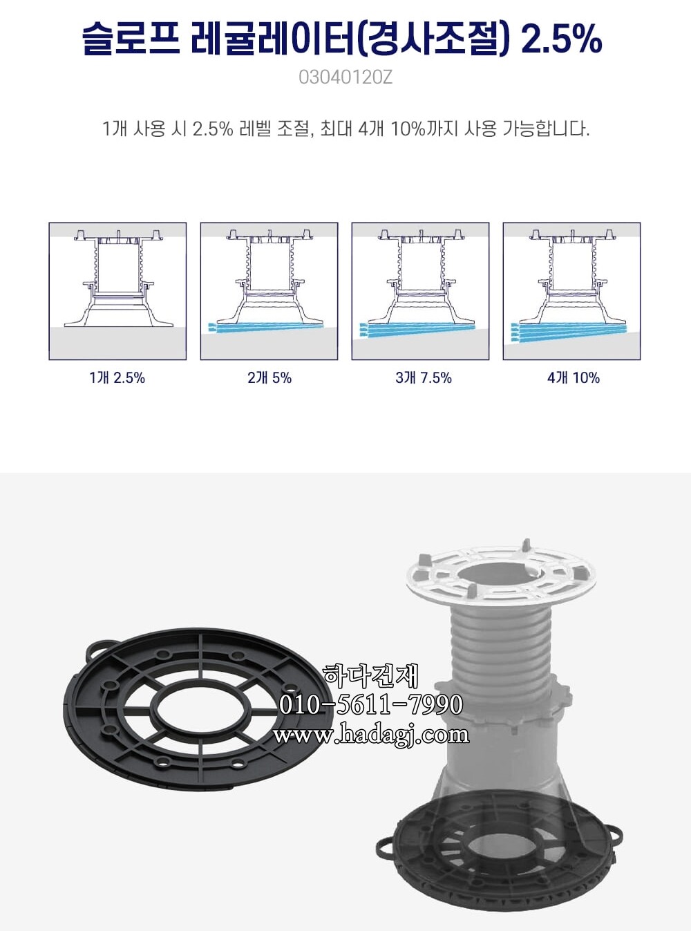 페이그란 슬로프 레귤레이터(경사조절) 2.5% PEYGRAN SLOPE REGULATORㅣ페데스탈 하다건재
