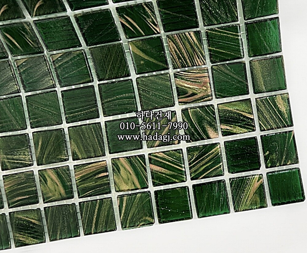 비사자 모자이크타일 20x20x4T 그린 / 하다건재