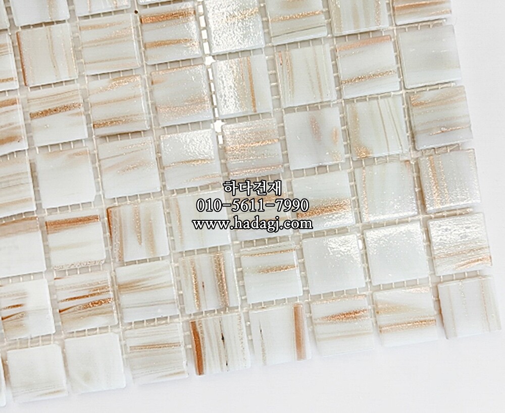비사자 모자이크타일 20x20x4T 아이보리 / 하다건재