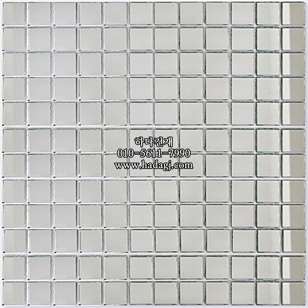 미러 유리모자이크타일 23x23x4T 은경 실버 유광 / 하다건재