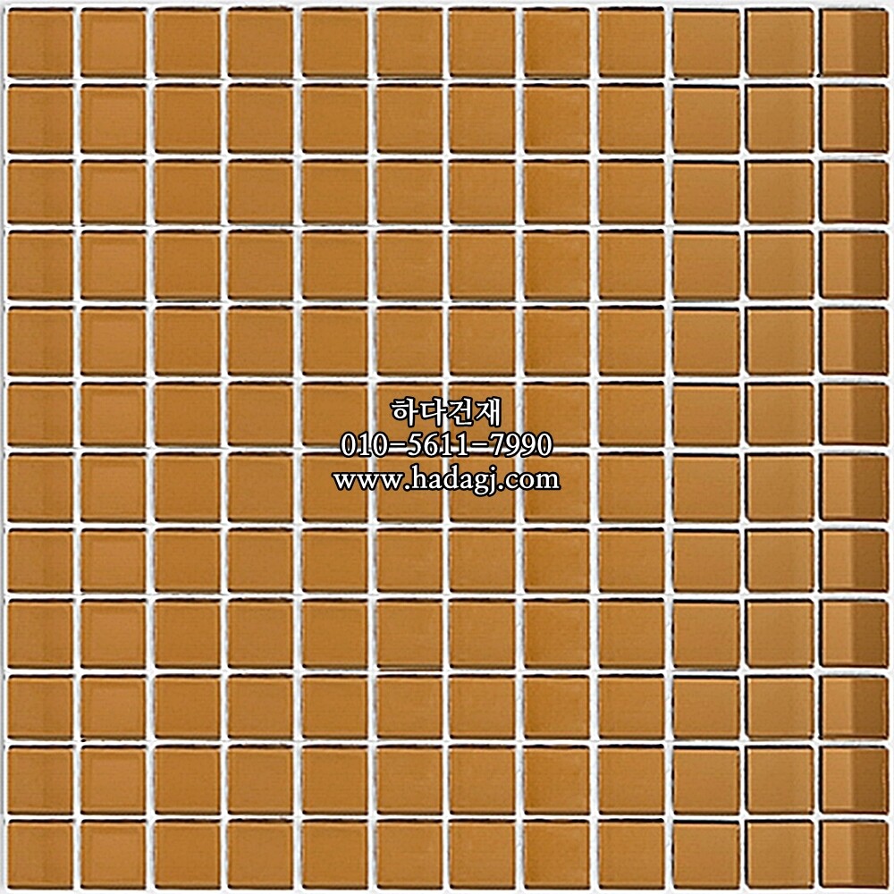미러 유리모자이크타일 23x23x4T 금경 골드 유광 / 하다건재