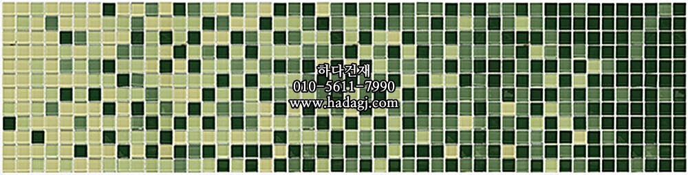 유리 모자이크타일 23x23 그린믹스 유광 / 하다건재