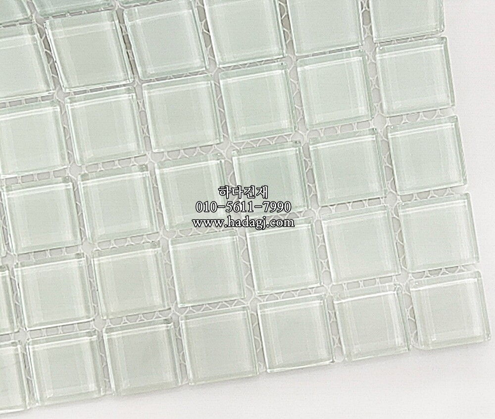 유리 모자이크타일 23x23x4T 투명그린 유광 / 하다건재