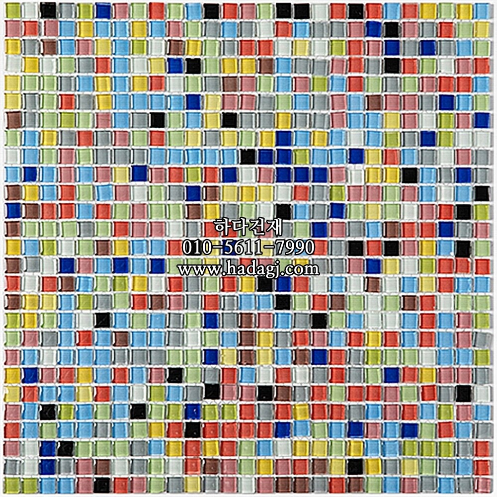 유리 모자이크타일 10x10x3T 레인보우 유광 / 하다건재
