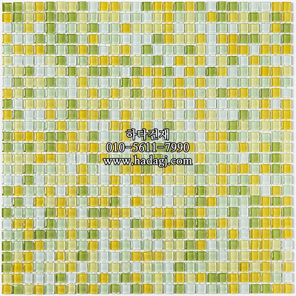 유리 모자이크타일 10x10x3T 옐로우그린 유광 / 하다건재