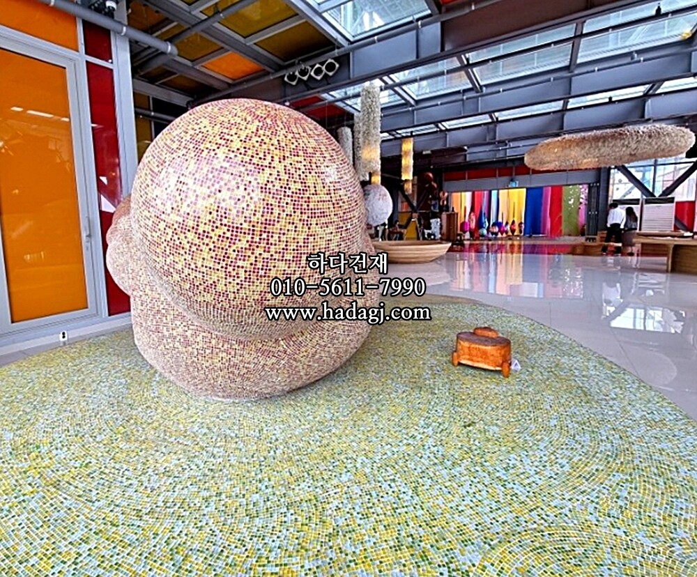 유리 모자이크타일 10x10x3T 옐로우그린 유광 / 하다건재