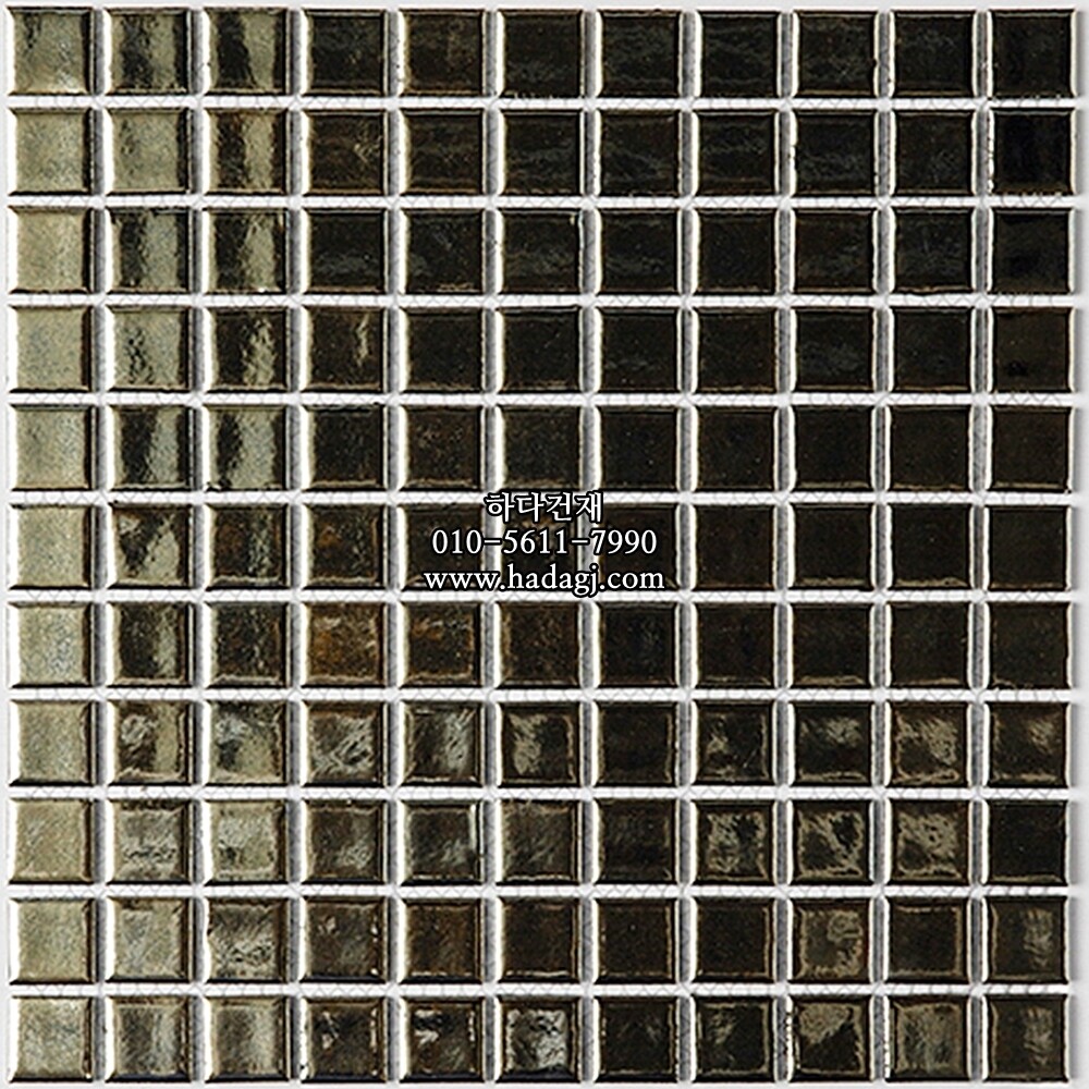 메탈 정각 모자이크타일 25x25x5.5T 크롬 유광 자기질타일 / 하다건재