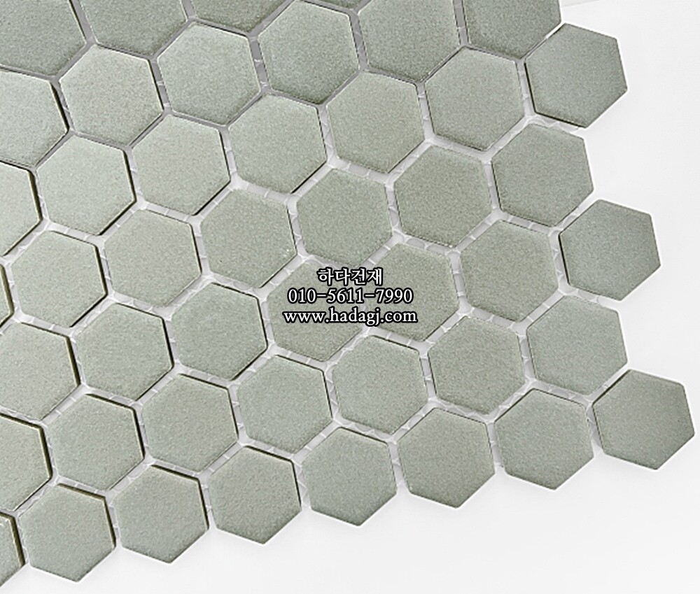 육각 모자이크타일 23x26x5T 그레이 무광 헥사곤 자기질타일 / 하다건재