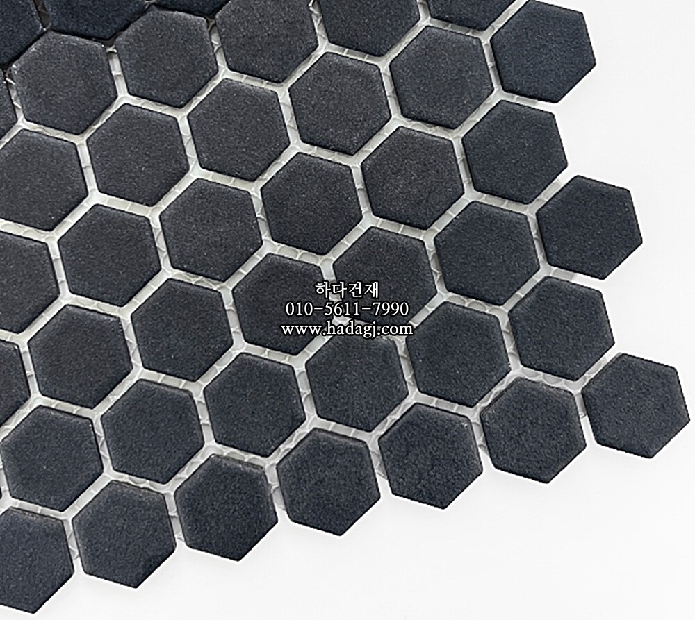 육각 모자이크타일 23x26x5T 네이비 무광 헥사곤 자기질타일 / 하다건재