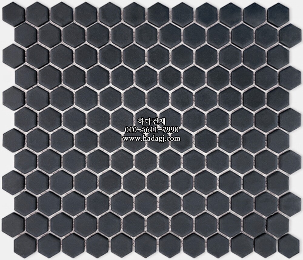 육각 모자이크타일 23x26x5T 네이비 무광 헥사곤 자기질타일 / 하다건재