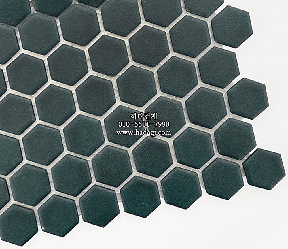 육각 모자이크타일 23x26x5T 블루 무광 헥사곤 자기질타일 / 하다건재