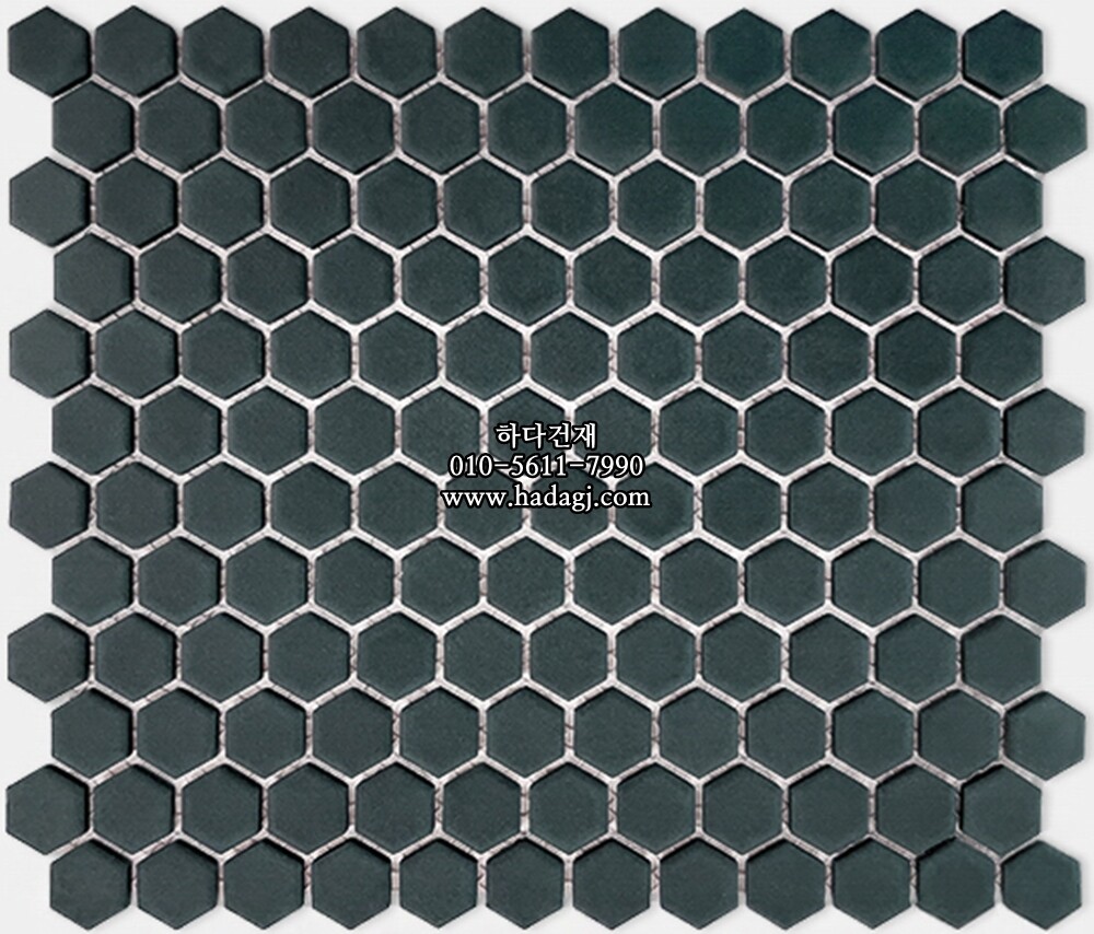 육각 모자이크타일 23x26x5T 블루 무광 헥사곤 자기질타일 / 하다건재