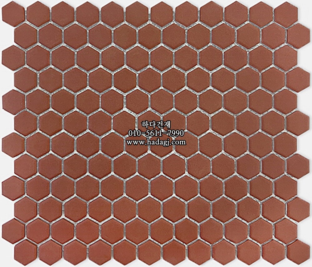 육각 모자이크타일 23x26x5T 테라코타 무광 헥사곤 자기질타일 / 하다건재