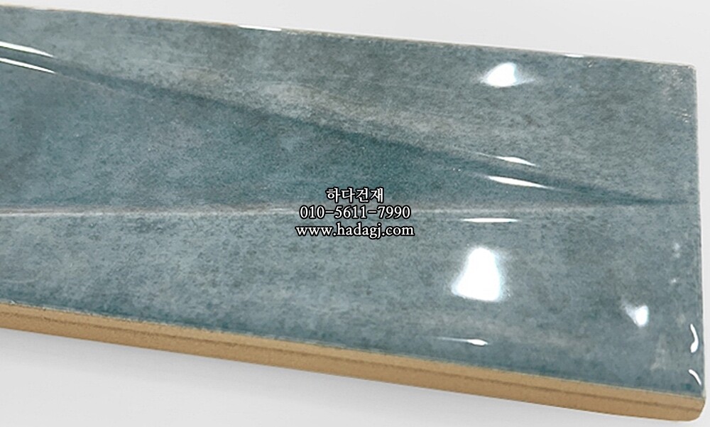 인도타일 75x225x10T 블루 데코 유광 도기질 세라믹타일 plaka zink blue deco / 하다건재