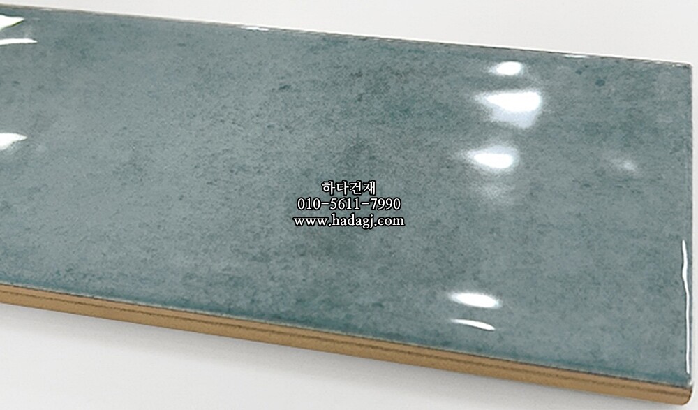 인도타일 75x225x10T 블루 유광 도기질 세라믹타일 plaka zink blue / 하다건재