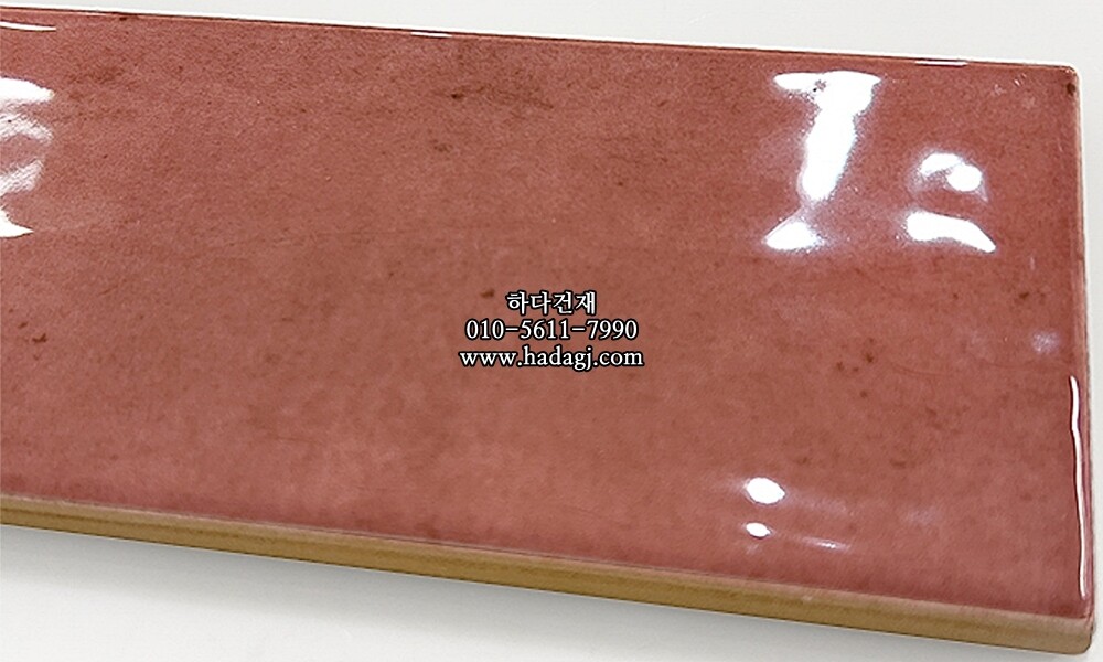 인도타일 75x225x10T 코랄핑크 유광 도기질 세라믹타일 plaka coral pink / 하다건재