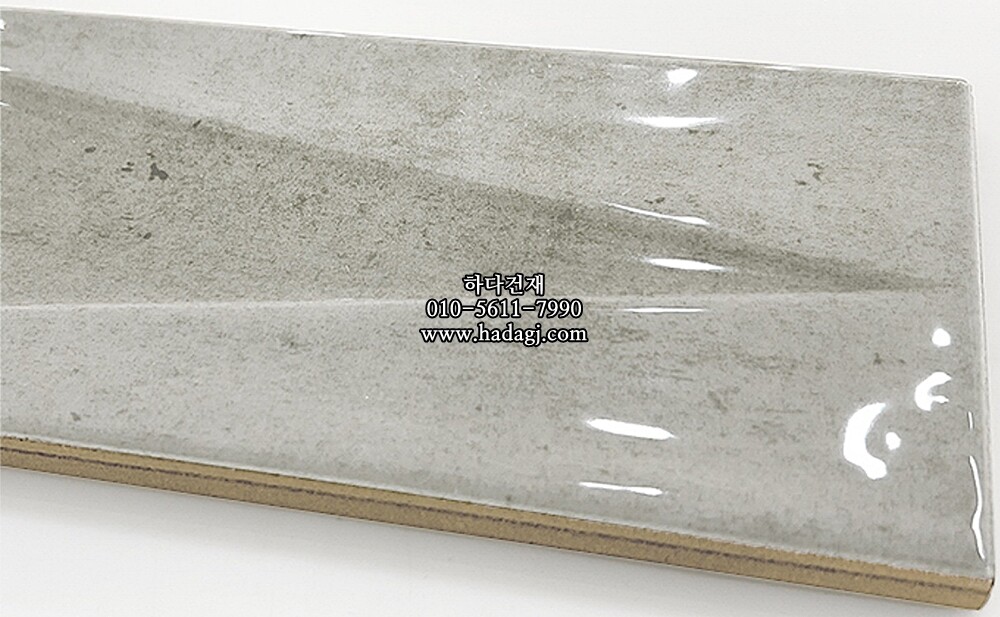 인도타일 75x225x10T 문그레이 데코 유광 도기질 세라믹타일 plaka moon gray deco / 하다건재