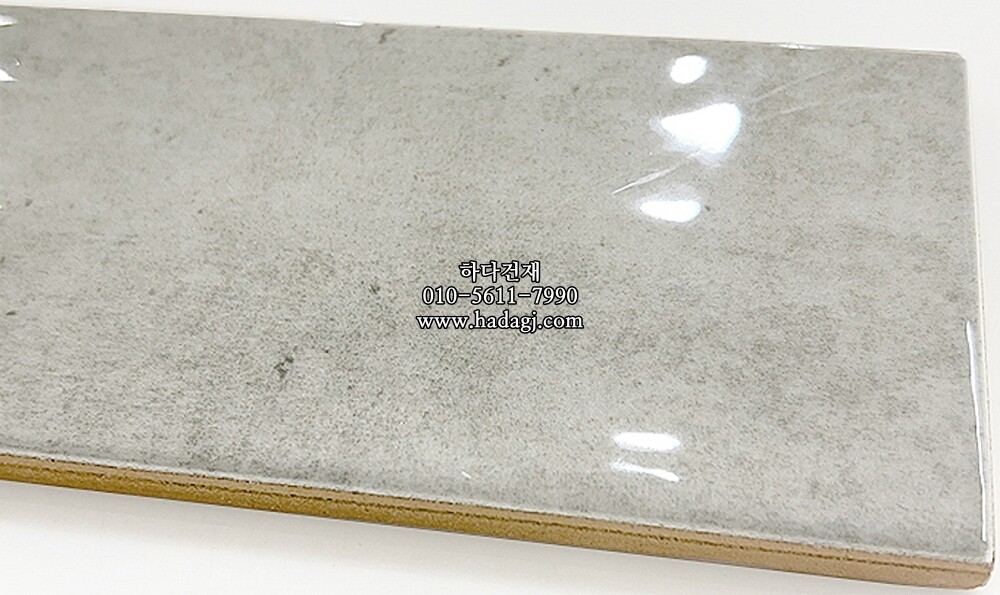 인도타일 75x225x10T 문그레이 유광 도기질 세라믹타일 plaka moon gray / 하다건재