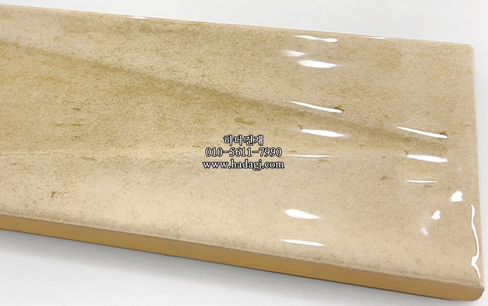 인도타일 75x225x10T 샌드베이지 데코 유광 도기질 세라믹타일 plaka sand beige deco / 하다건재