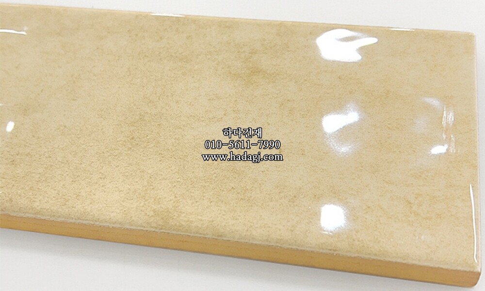 인도타일 75x225x10T 샌드베이지 유광 도기질 세라믹타일 plaka sand beige / 하다건재