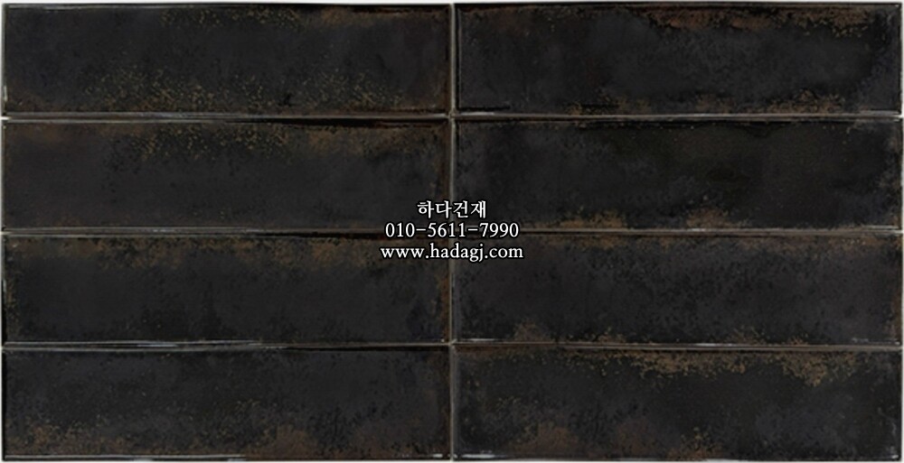 자기질타일 60x240x7.5T 빈티지블랙 유광 세라믹타일 / 하다건재