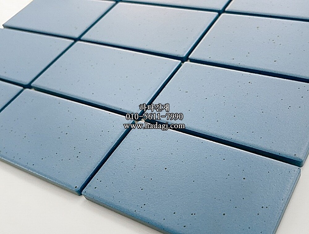 직사각 모자이크타일 60x108x7T 블루 무광 자기질타일 / 하다건재
