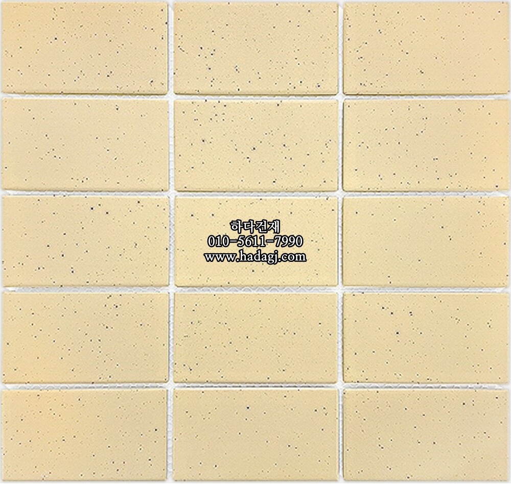 직사각 모자이크타일 60x108x7T 아이보리 무광 자기질타일 / 하다건재