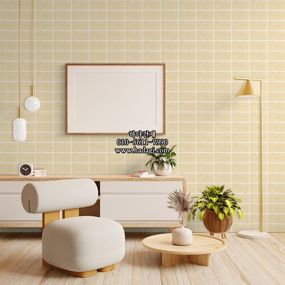 직사각 모자이크타일 60x108x7T 아이보리 무광 자기질타일 / 하다건재
