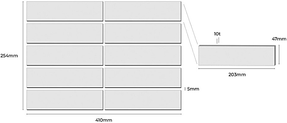 직사각 모자이크타일 47x203x10T 모카버건디 유광 자기질타일 HATSU / 하다건재