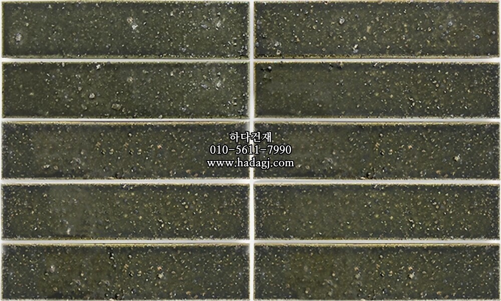 직사각 모자이크타일 47x203x10T 그린 오리베 유광 자기질타일 HATSU / 하다건재
