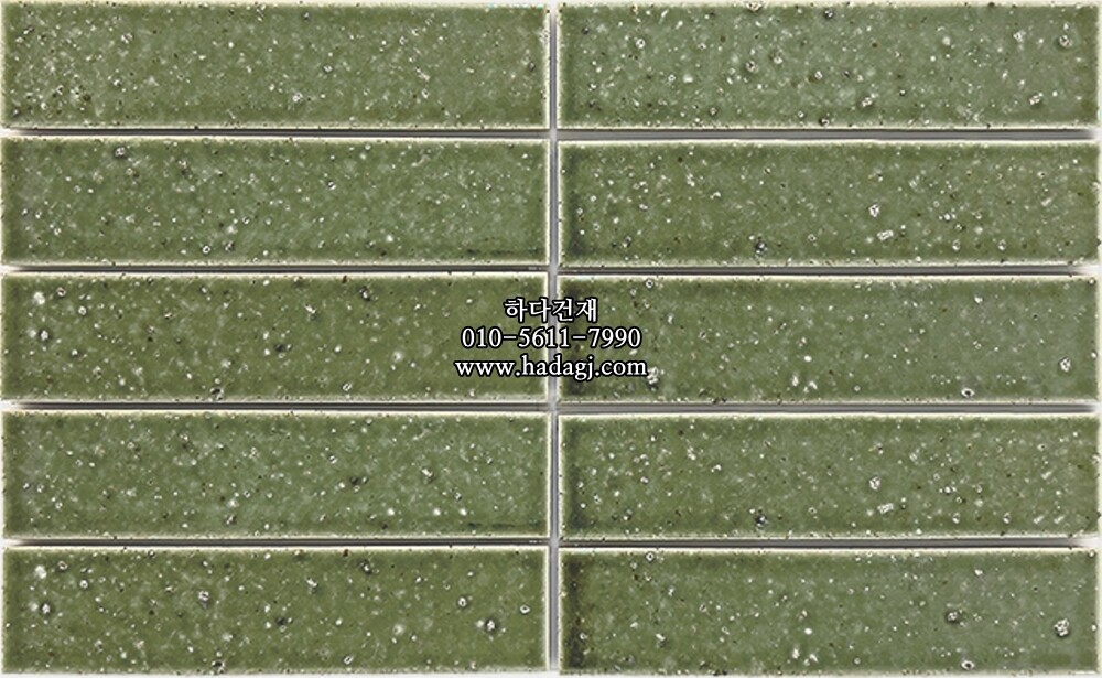 직사각 모자이크타일 47x203x10T 라이트그린 유광 자기질타일 HATSU / 하다건재