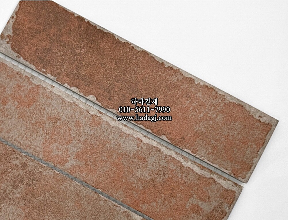 직사각 올드타운 모자이크타일 48x195x8T 테라코타 무광 자기질타일 / 하다건재