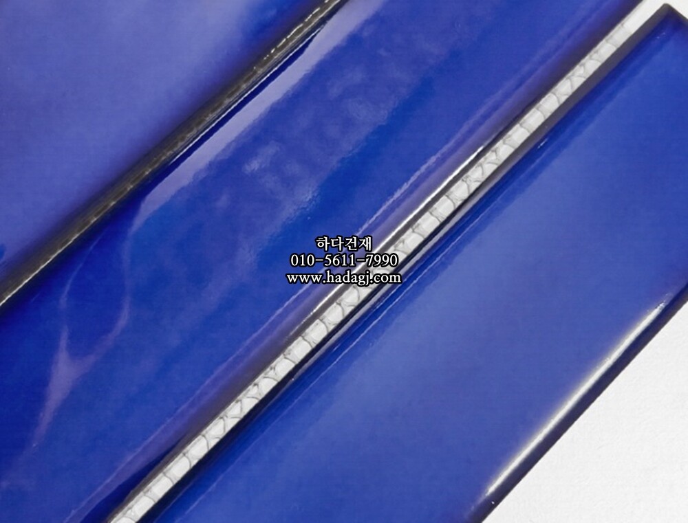 직사각 모자이크타일 45x195x7T 아틀란타 블루 유광 자기질타일 / 하다건재