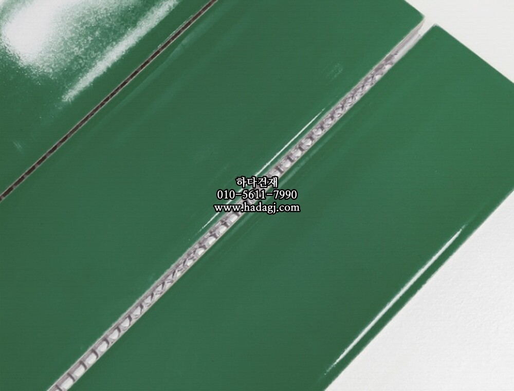 직사각 모자이크타일 45x195x7T 그린 유광 자기질타일 / 하다건재