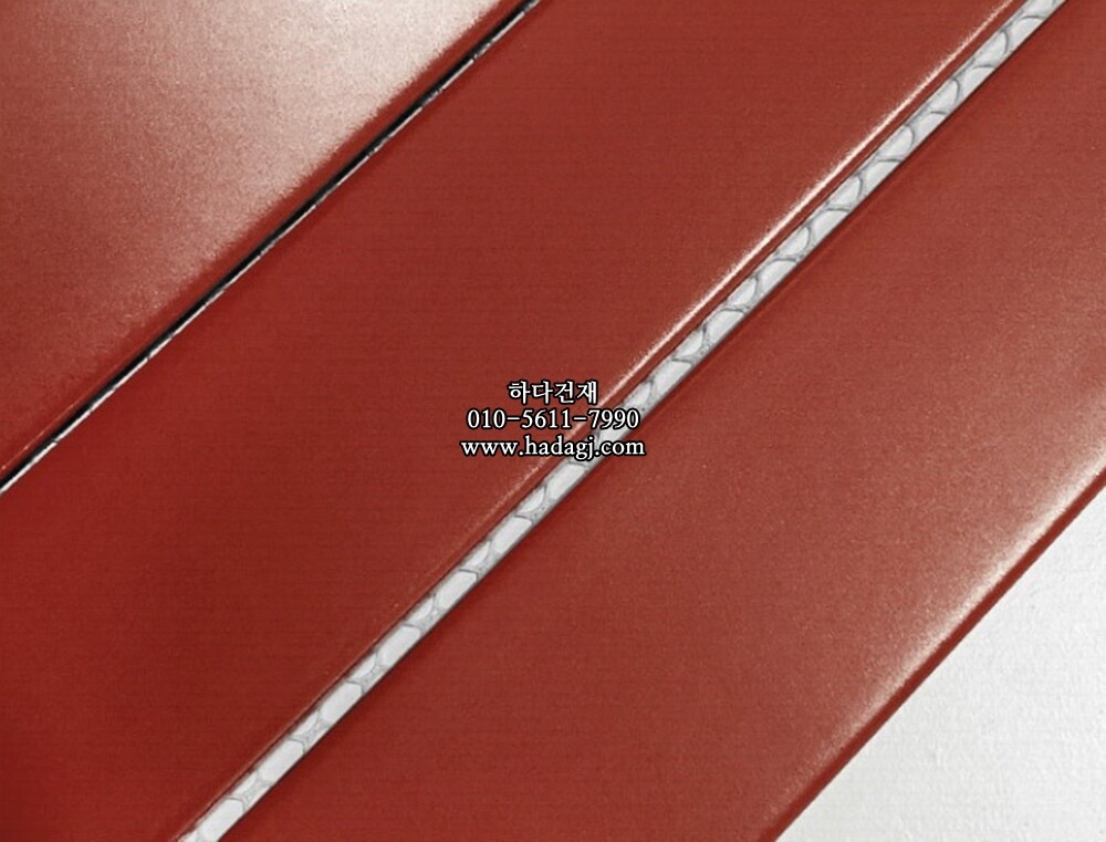 직사각 모자이크타일 45x195x7T 버건디 레드 무광 자기질타일 / 하다건재