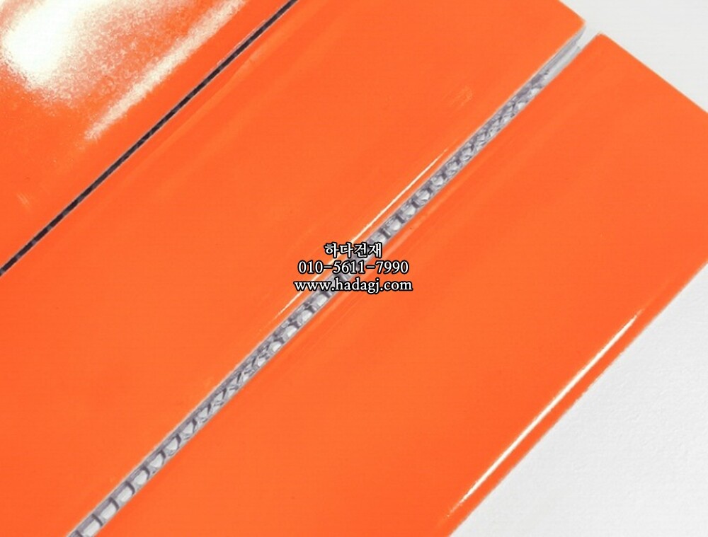 직사각 모자이크타일 45x195x7T 오렌지 유광 자기질타일 / 하다건재