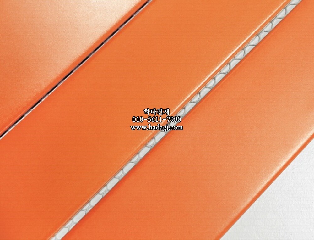 직사각 모자이크타일 45x195x7T 오렌지 무광 자기질타일 / 하다건재