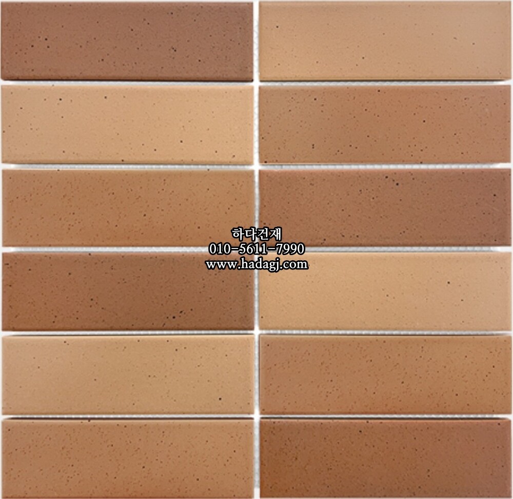 직사각 모자이크타일 45x145x7T 커피 브라운 무광 자기질타일 / 하다건재
