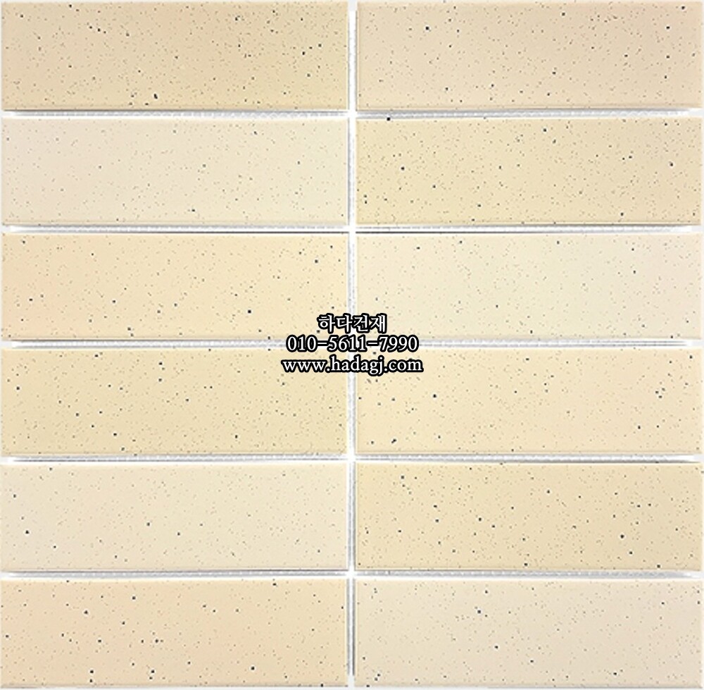 직사각 모자이크타일 45x145x7T 바닐라 아이보리 무광 자기질타일 / 하다건재