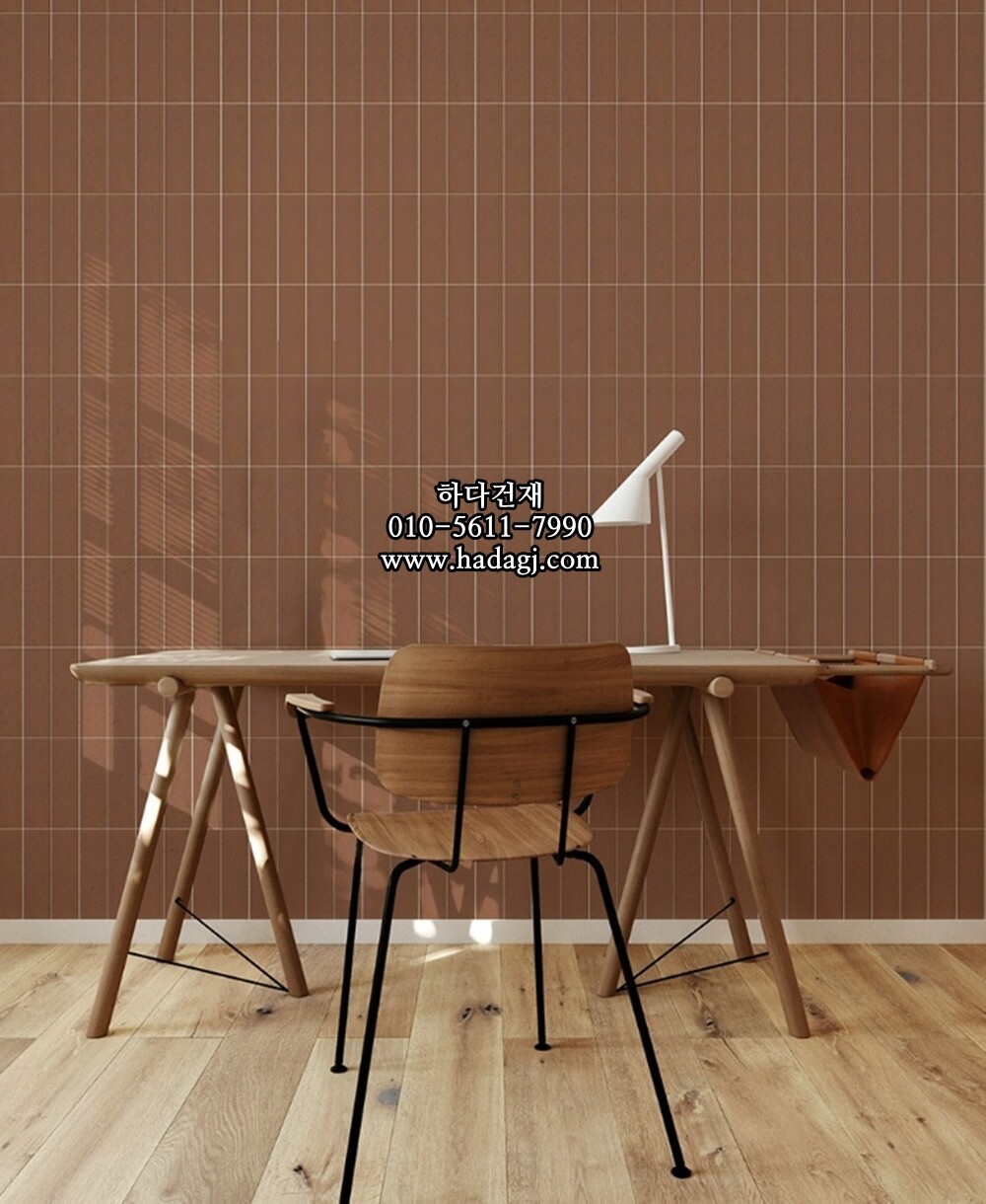 직사각 모자이크타일 45x145x7T 초코 무광 자기질타일 / 하다건재