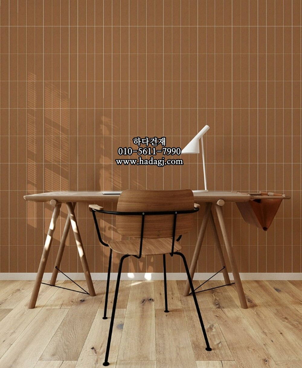 직사각 모자이크타일 45x145x7T 코코아 무광 자기질타일 / 하다건재