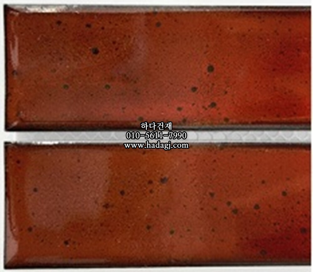 직사각 모자이크타일 32x145x8T 스칼렛 레드 유광 자기질타일 SCARLET / 하다건재