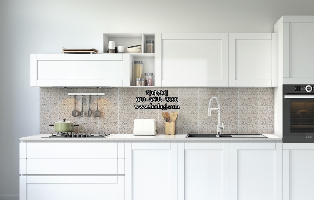 직사각 모자이크타일 32x145x7T 테라조 아이보리 무광 자기질타일 / 하다건재