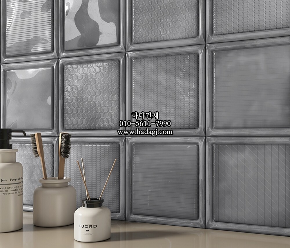 인도타일 200x200x8T 그레이 데코 도기질 세라믹타일 iceage / 하다건재