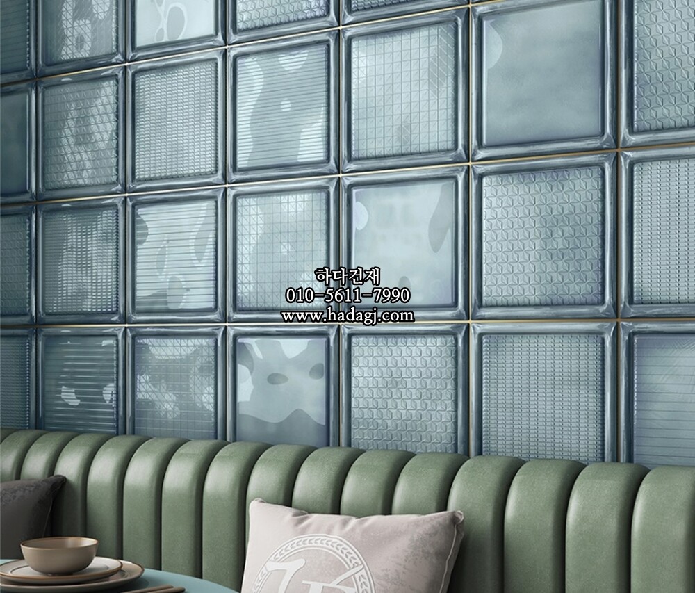 인도타일 200x200x8T 아쿠아블루 데코 도기질 세라믹타일 iceage / 하다건재