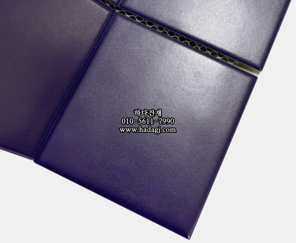 정사각 모자이크타일 97x97x6T 퍼플 무광 자기질타일 / 하다건재