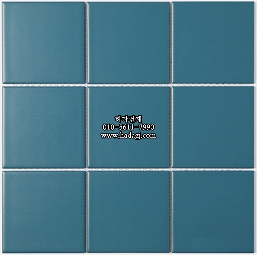 정사각 모자이크타일 97x97x6T 티파니블루 무광 자기질타일 / 하다건재