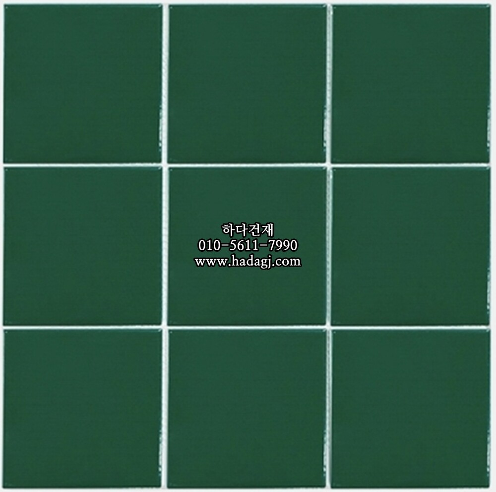 정사각 모자이크타일 97x97x6T 그린 유광 자기질타일